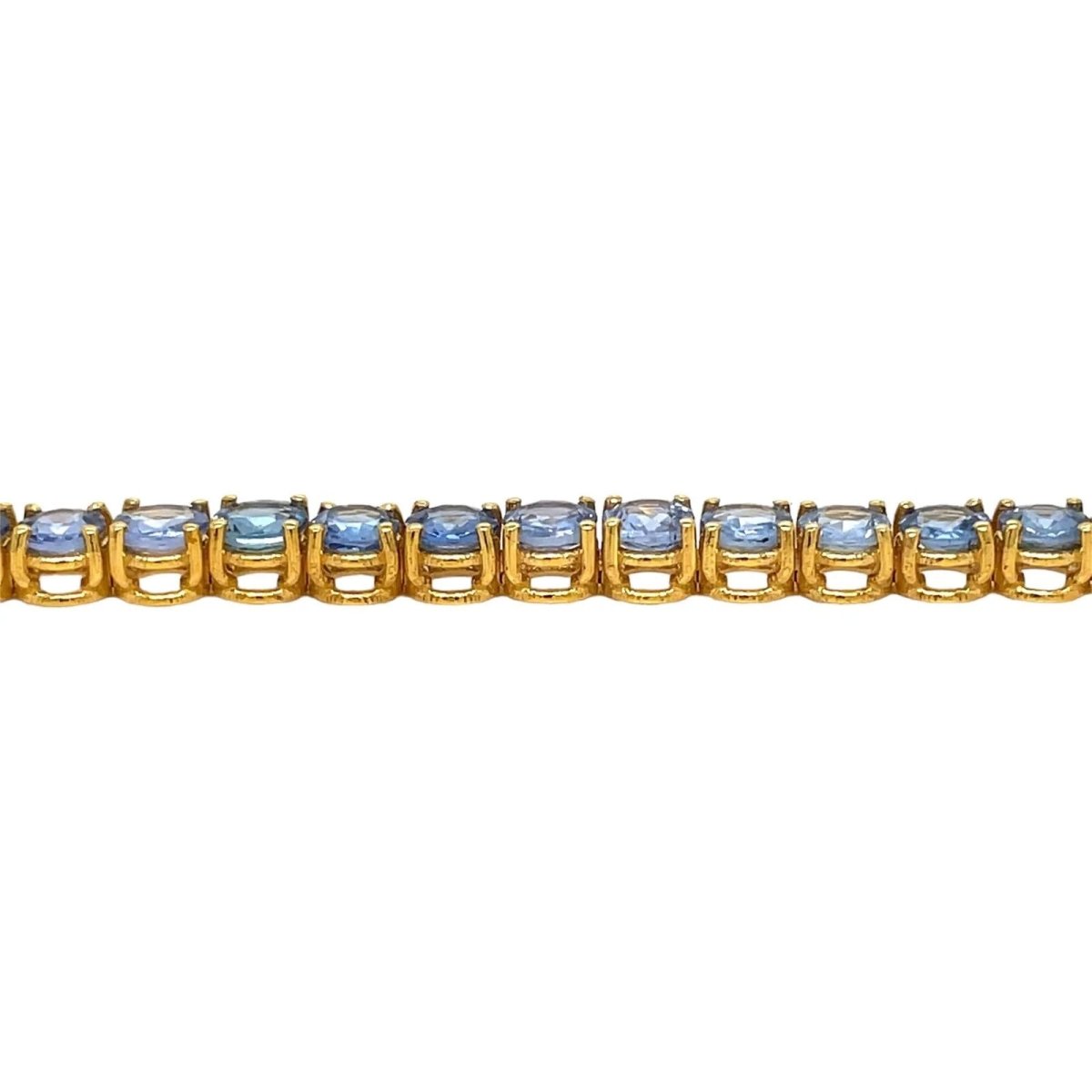 CTW 11 Natural Blu Sapphire Gold Tennis Bracelet - Castafiore