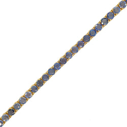 CTW 8 Natural Blu Sapphire Gold Tennis Bracelet - Castafiore