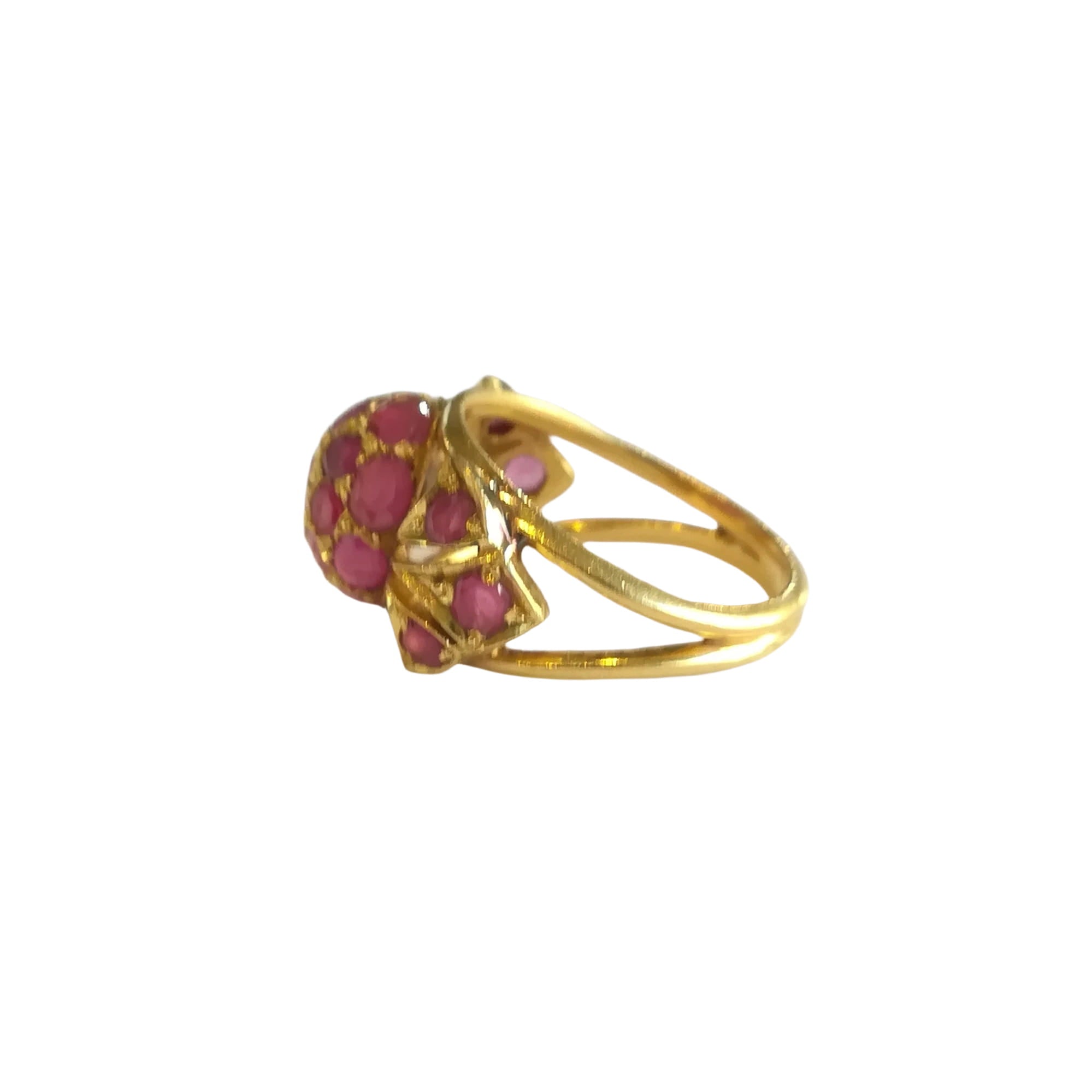 Yellow Gold Ruby Ball Ring