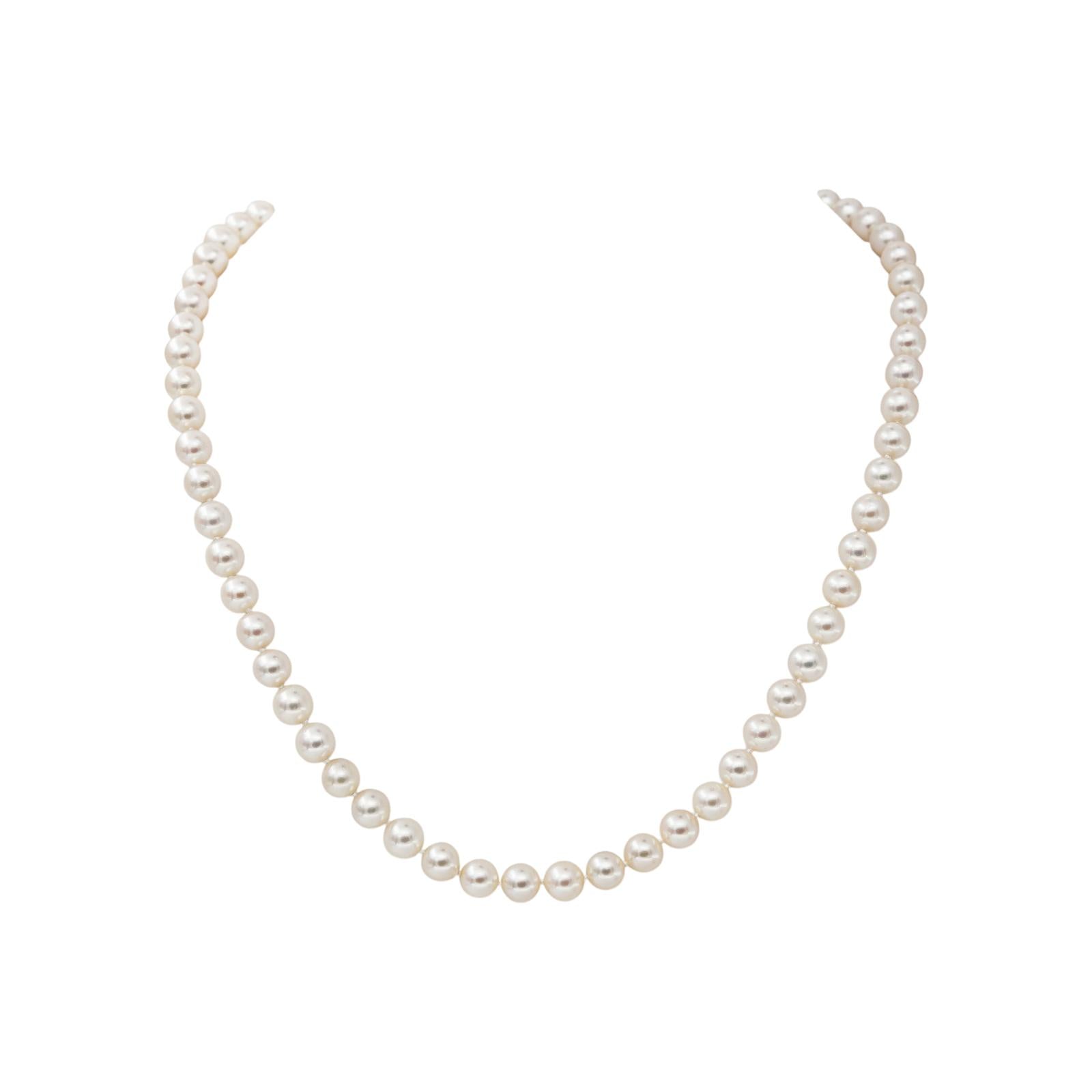 Necklace  White gold  Pearl