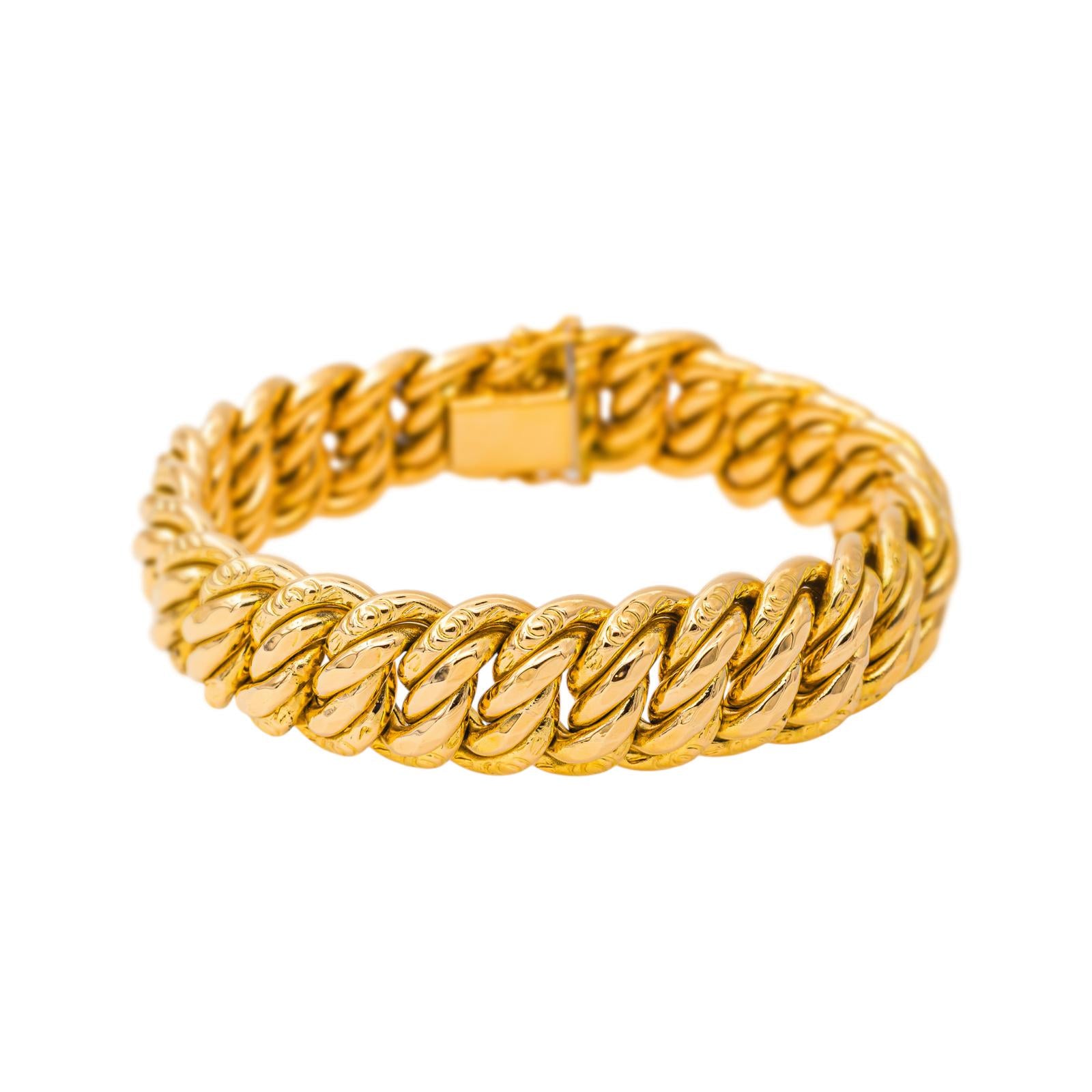 Yellow Gold American-Style Link Bracelet