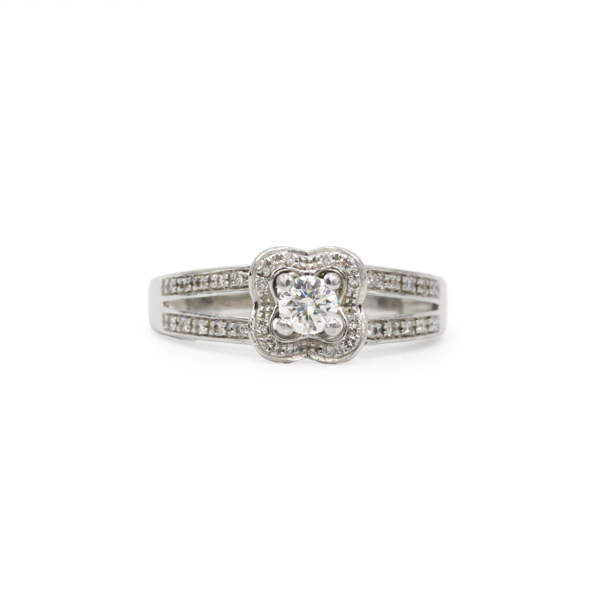 MAUBOUSSIN "Chance of Love No. 2" Solitaire Ring in White Gold and Diamonds