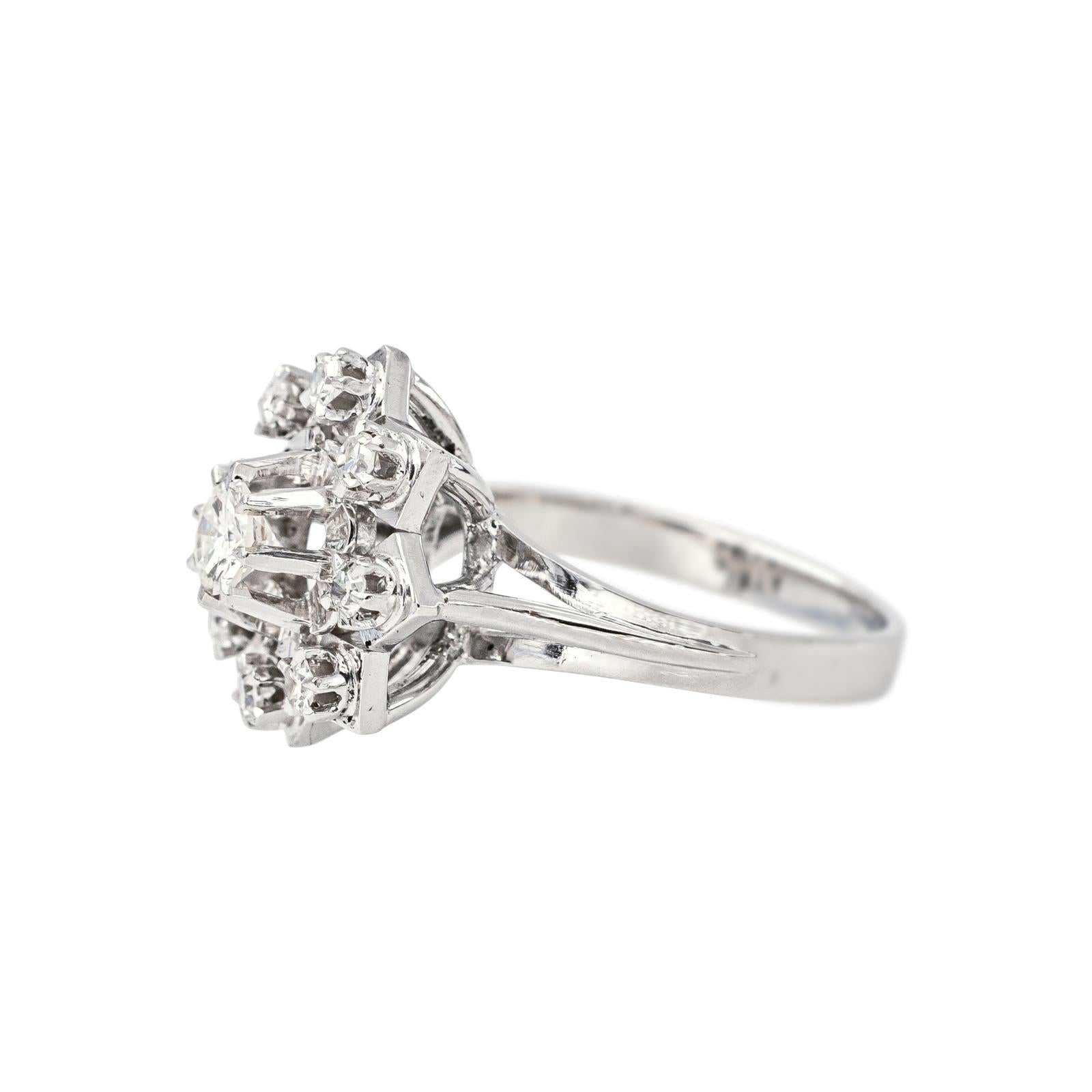 Bague Marguerite  Or blanc Diamant