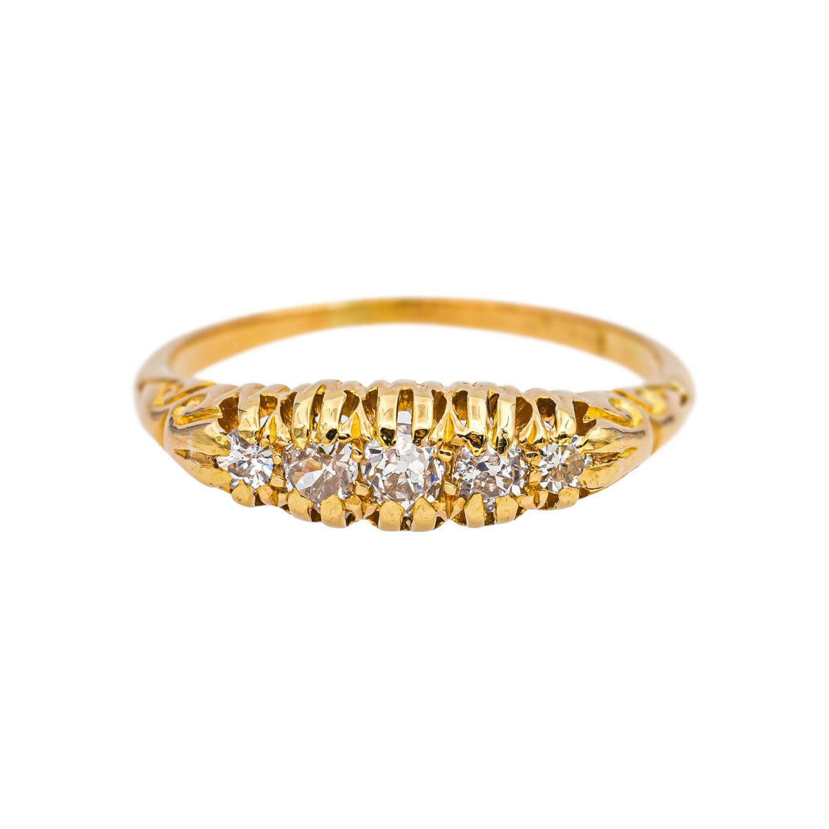 Bague Jarretière en or jaune et diamants