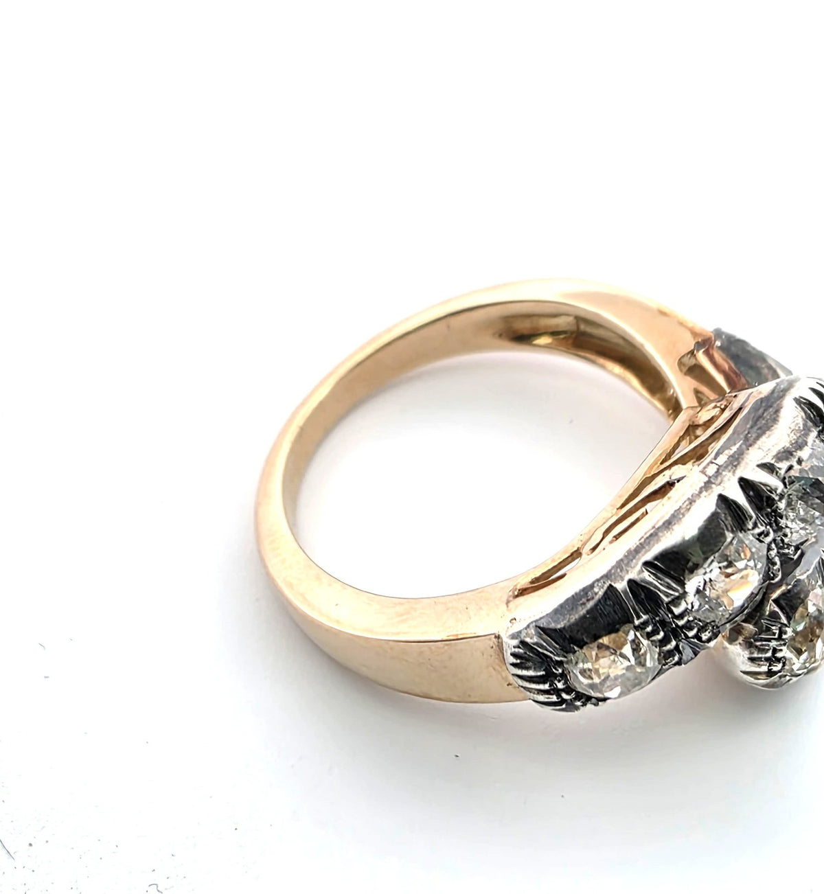 "Toi & Moi" Ring in Yellow Gold, Silver, and Diamonds