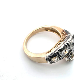 "Toi & Moi" Ring in Yellow Gold, Silver, and Diamonds