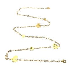 CHANTECLER Chain Necklace in white gold, yellow gold, and diamonds