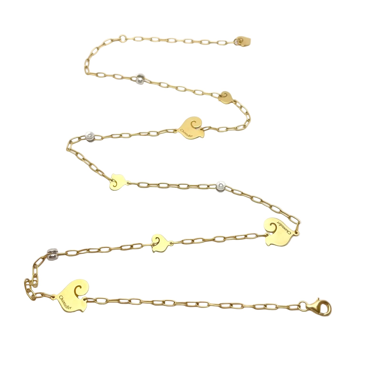 CHANTECLER Chain Necklace in white gold, yellow gold, and diamonds