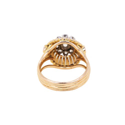 "Dôme" Ring in Yellow Gold, Platinum, and Diamonds