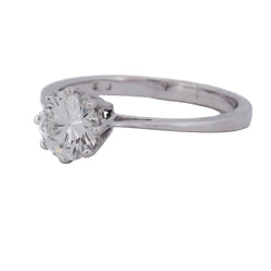 White Gold Solitaire Ring with a Diamond