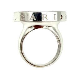BULGARI "Optical" Cocktail Ring in white gold, steel, Onyx, and Diamonds