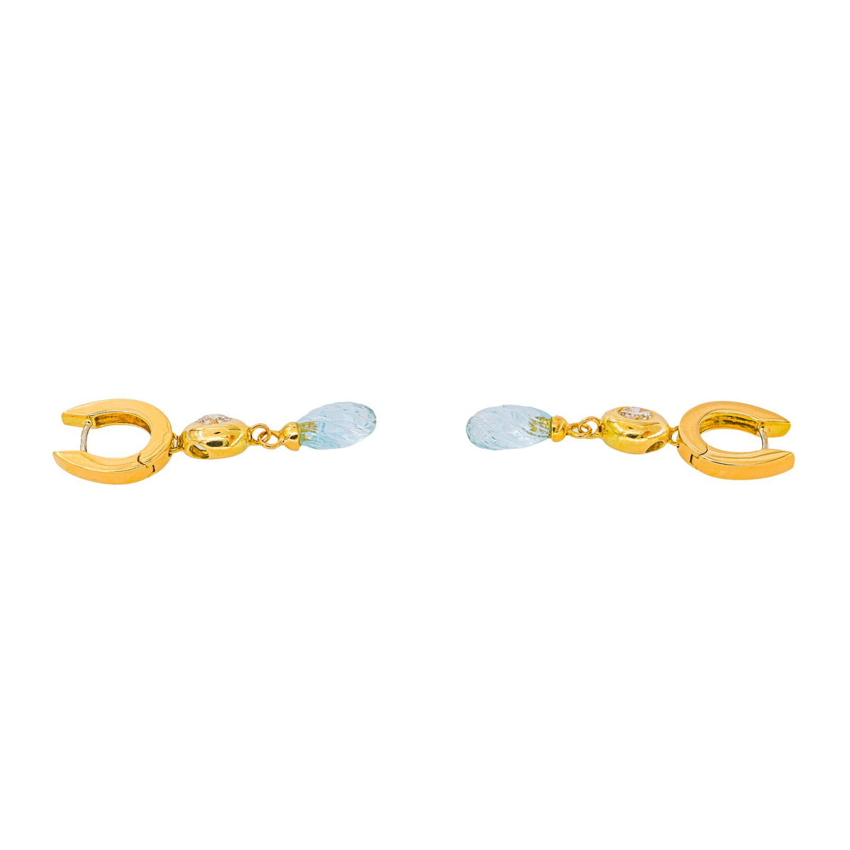 Yellow gold Aquamarine Earrings