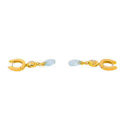 Yellow gold Aquamarine Earrings