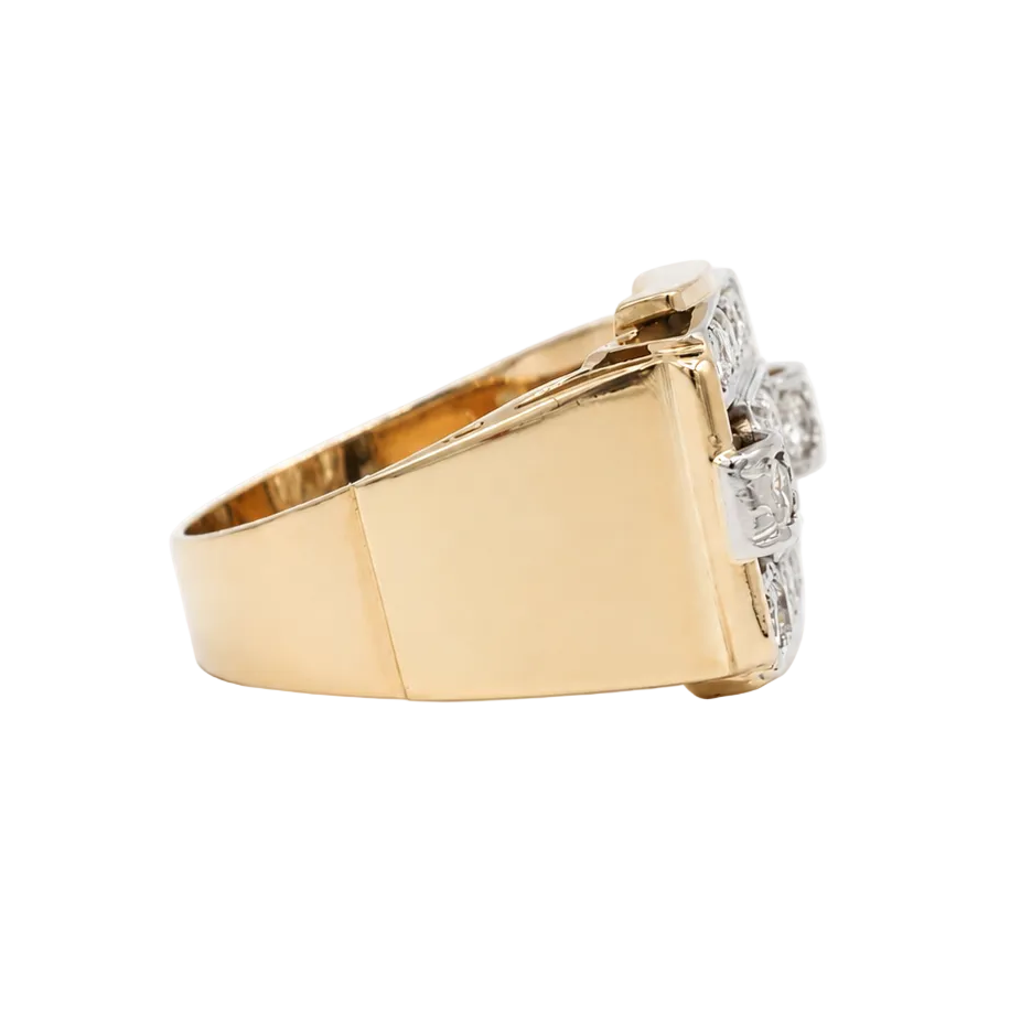 Bague Tank en or rose et diamants