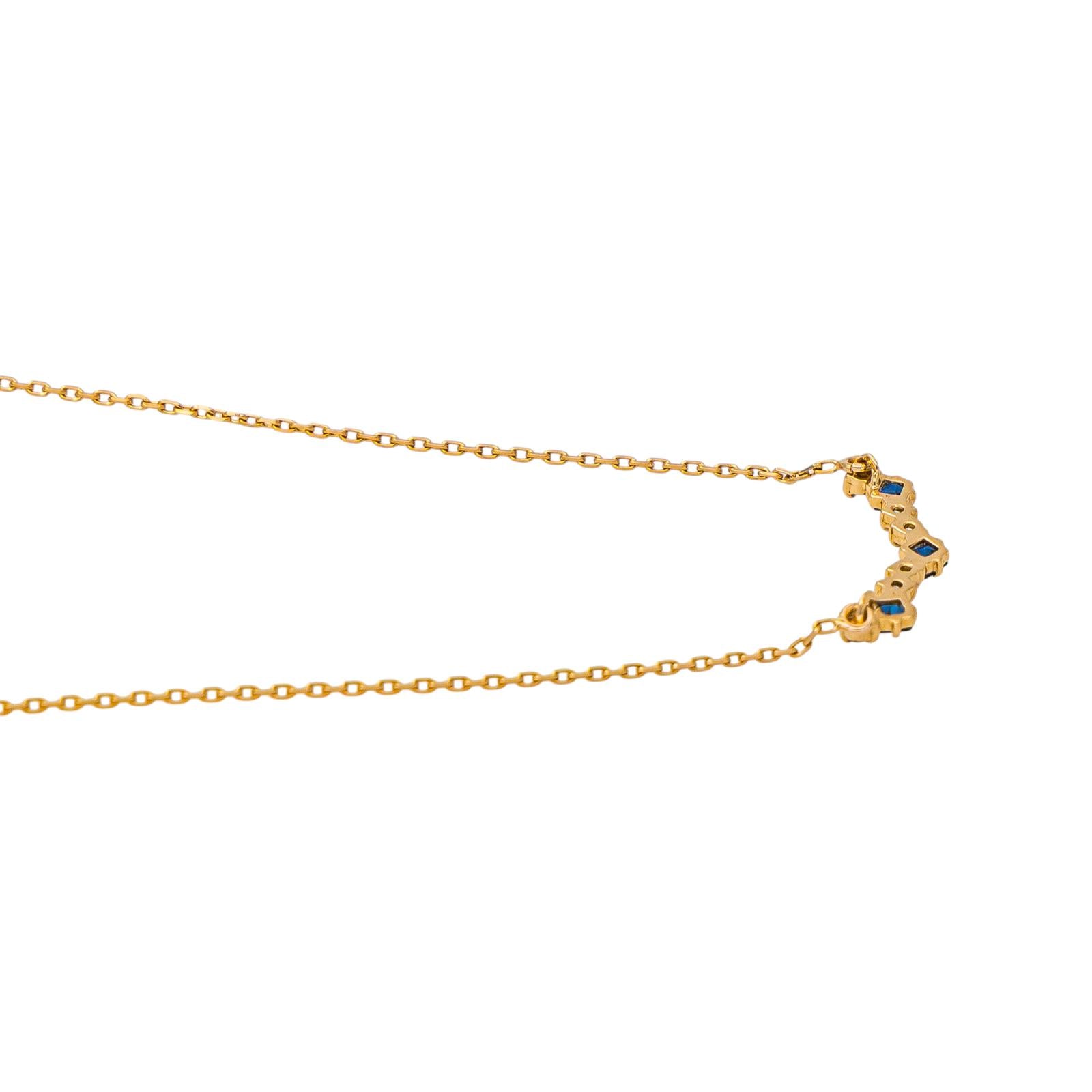 Collier Maille forçat Or jaune Saphir