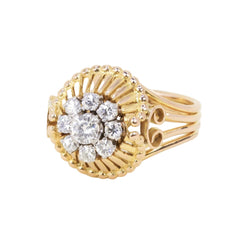 "Dôme" Ring in Yellow Gold, Platinum, and Diamonds