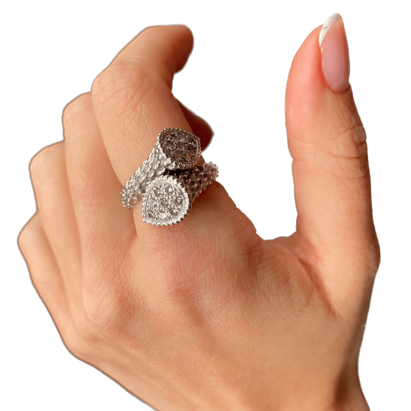 BOUCHERON "Serpent Bohème" Toi & Moi Ring in white gold and diamonds