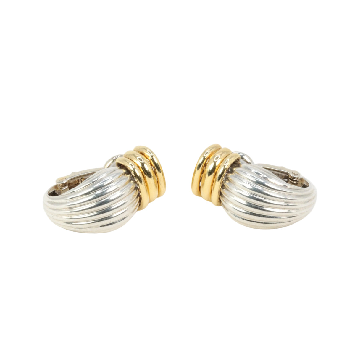 O.J. PERRIN Clip-On Earrings in Yellow gold and Silver
