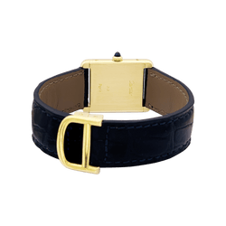 Watch Cartier, "Tank Louis Cartier", yellow gold, bracelet leather.