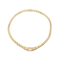 GAY FRÈRES Link Necklace in Yellow Gold and Diamonds