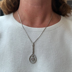Collier Pendentif en or blanc et diamants