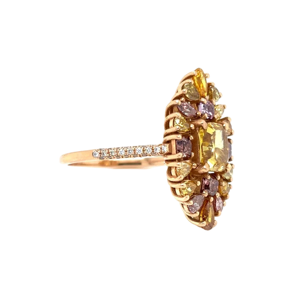 Cocktail Ring in Rose Gold and Diamonds