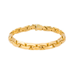 Yellow Gold Bean-Shaped Link Bracelet