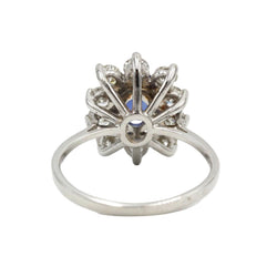Marguerite Ring in White Gold, Sapphire, and Diamonds