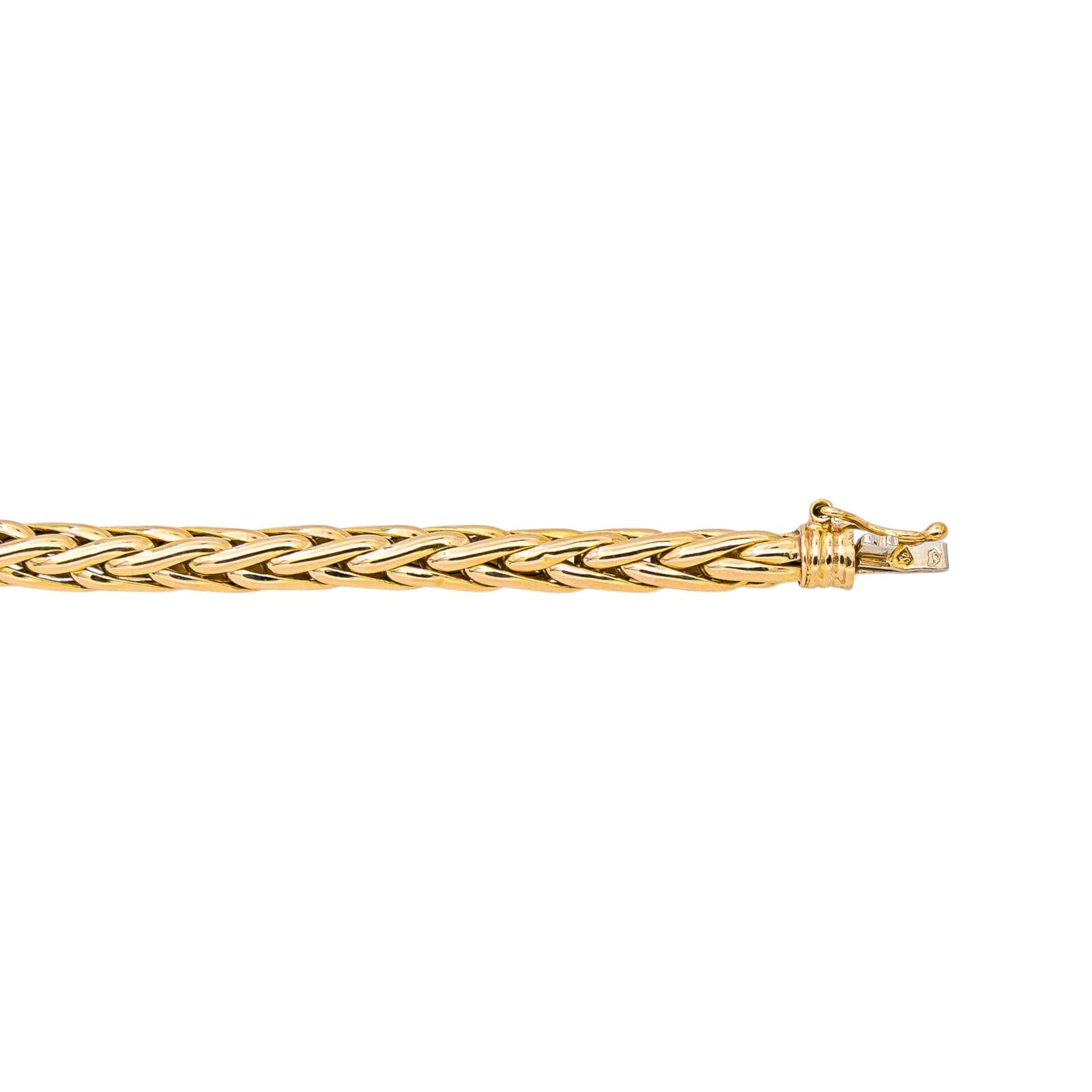 Yellow Gold Palm Leaf Link Necklace