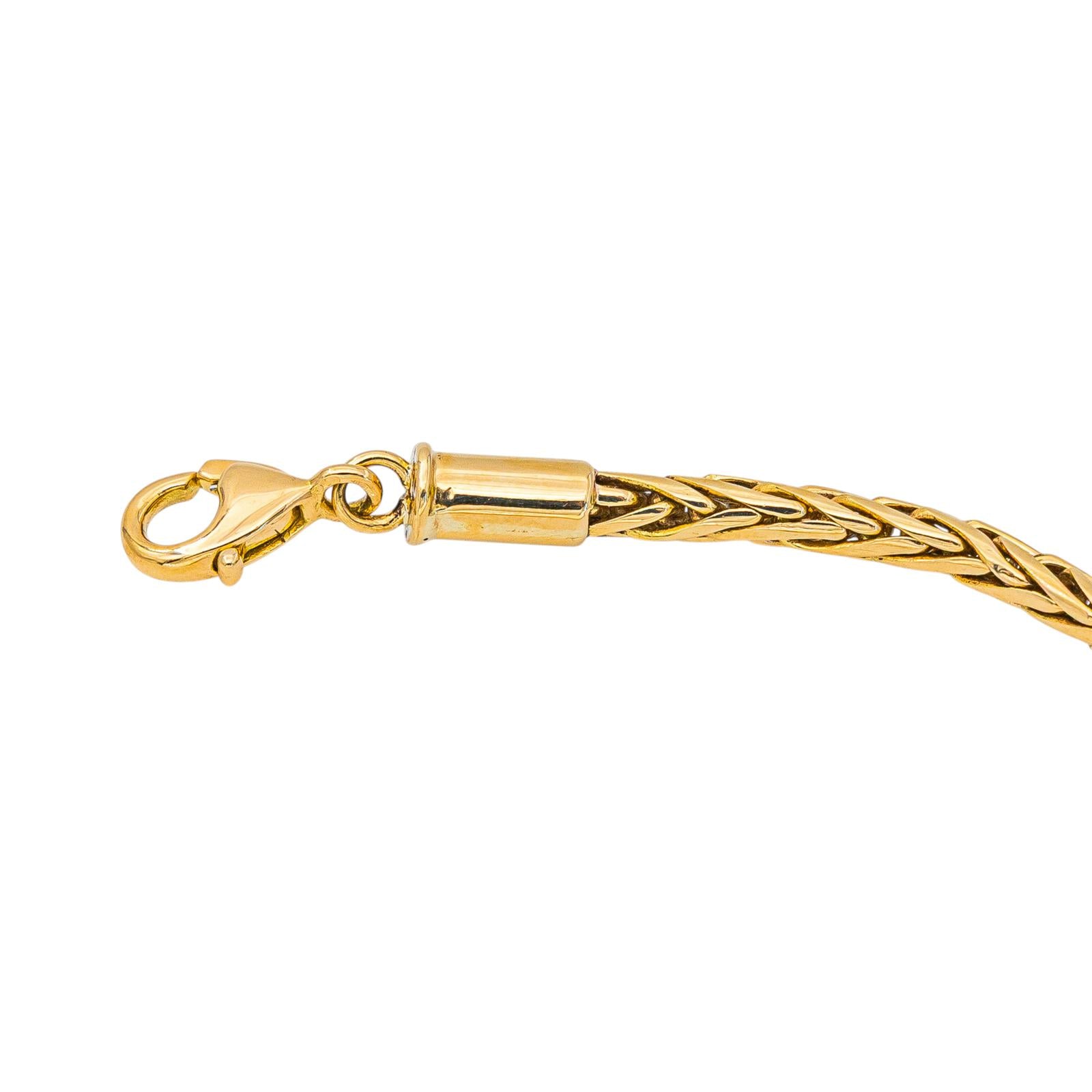 Yellow Gold Palm Leaf Link Necklace
