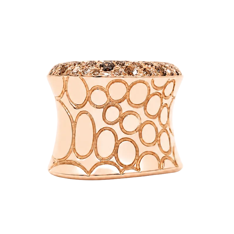 POMELLATO "Cocco" Headband Ring in Rose gold and Diamonds