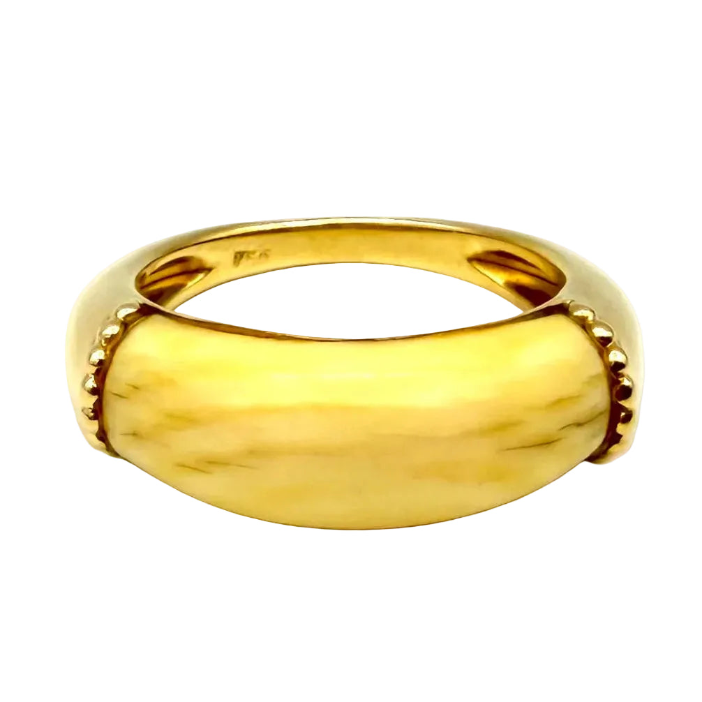 JEAN & PIERRE BELLIN Yellow gold and Ivory Bangle Ring