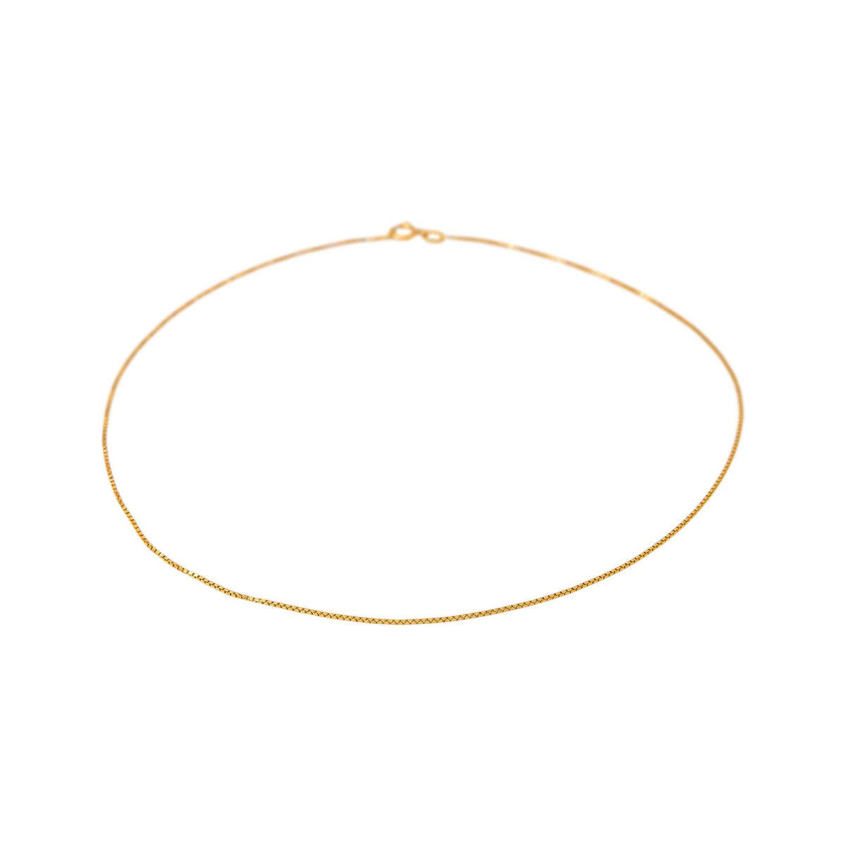 Yellow Gold Box Chain Necklace