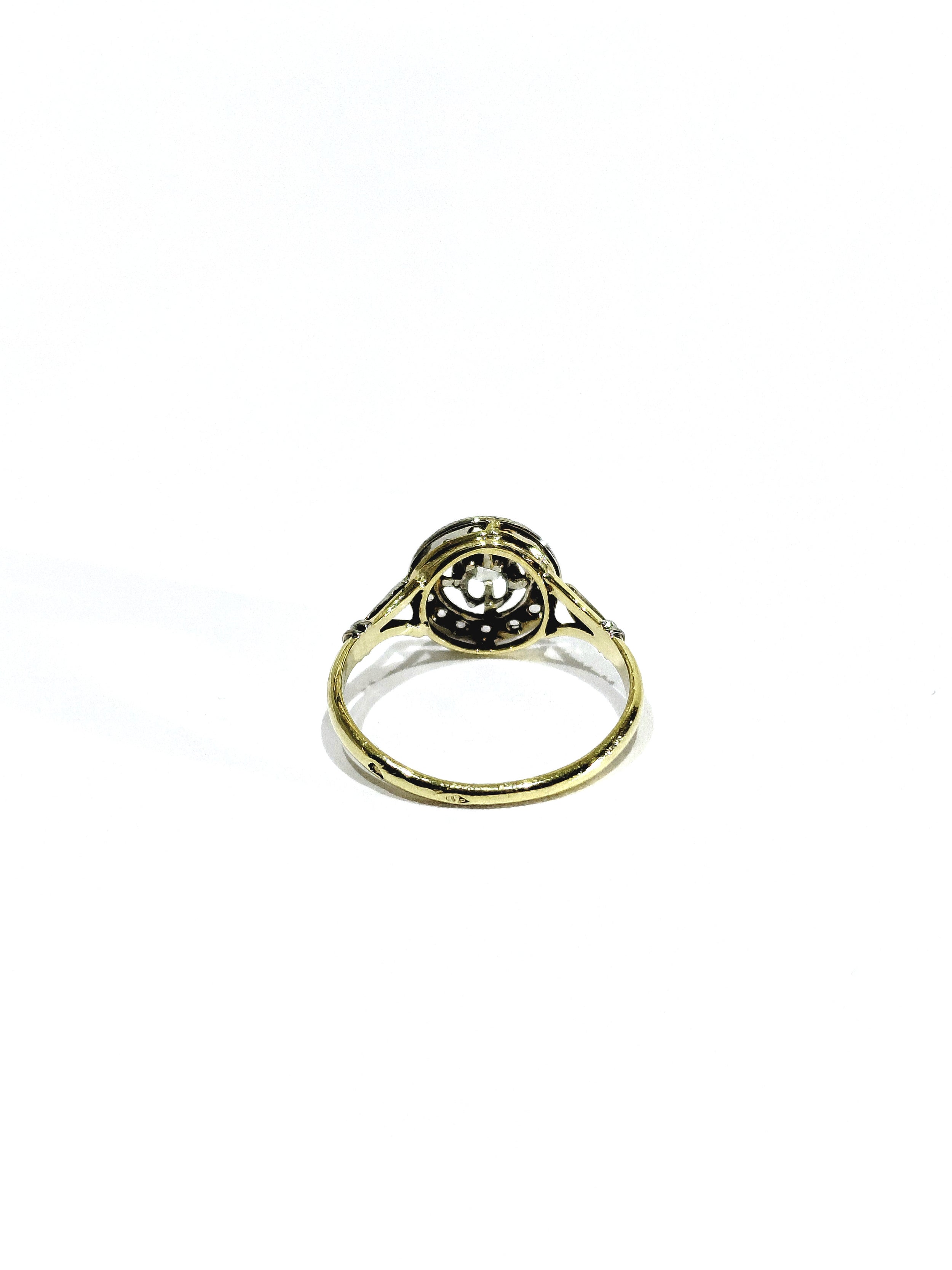 Yellow Gold and Diamond Target Ring