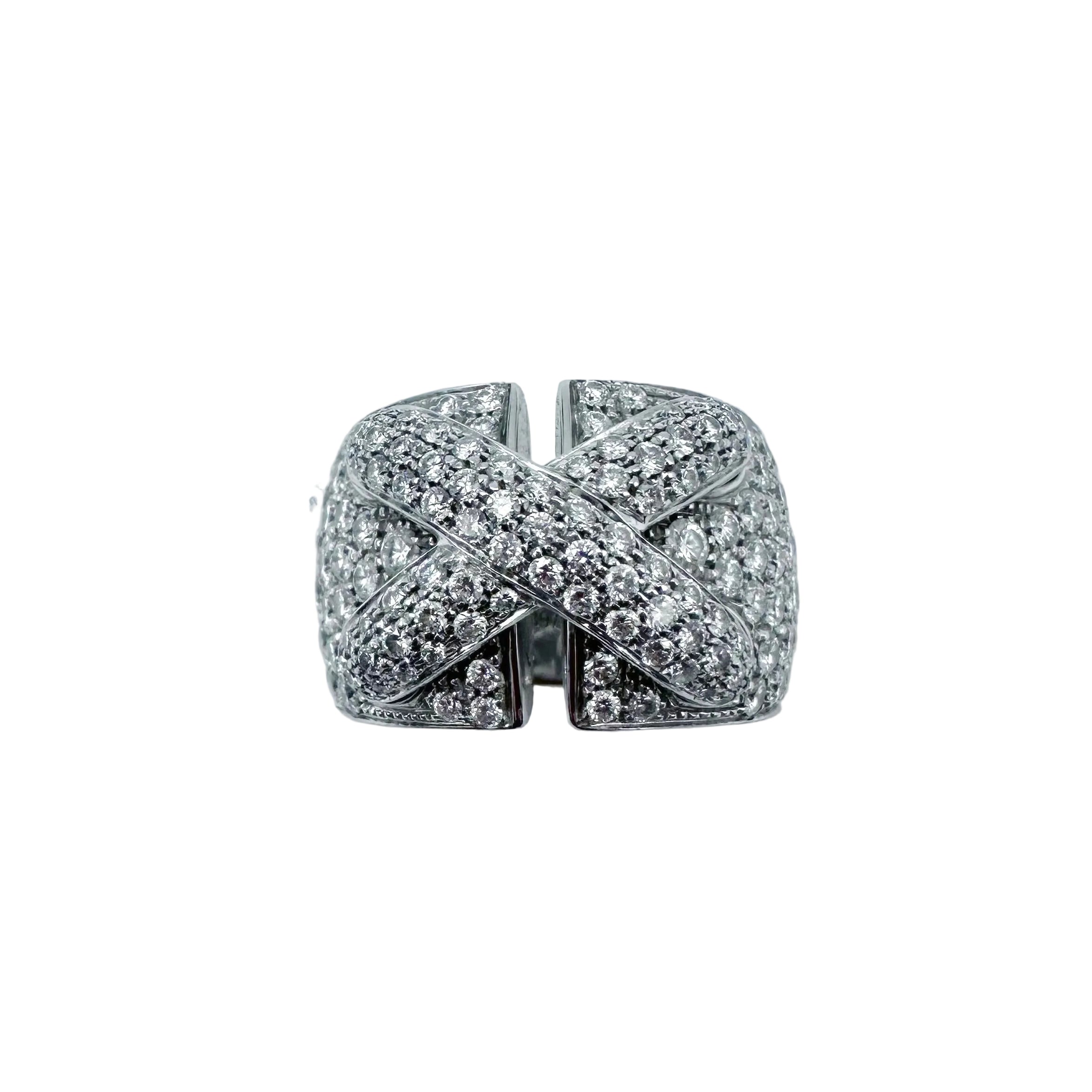 CHAUMET "Liens XL" Band Ring in white gold and diamonds