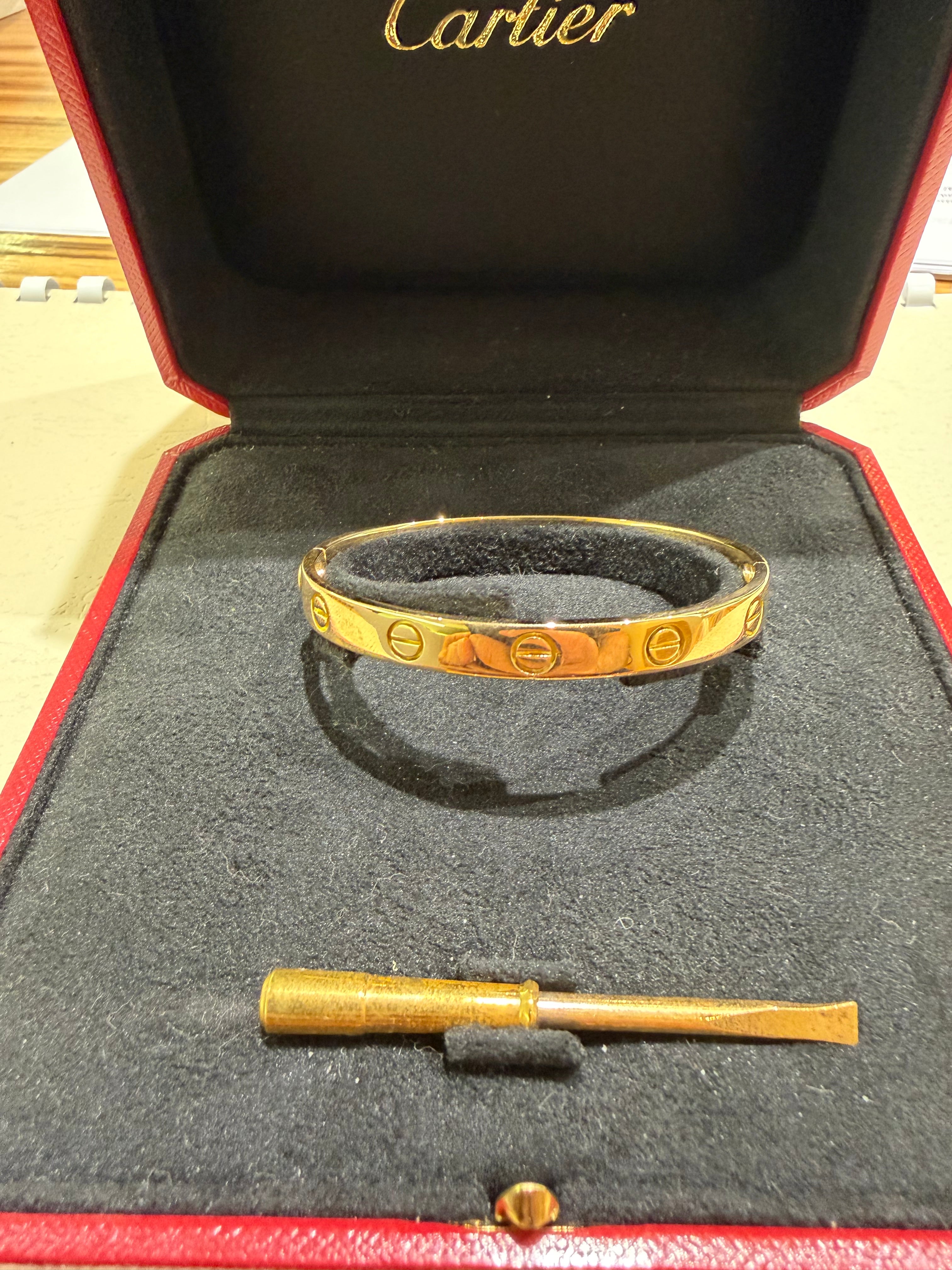 CARTIER "Love" Yellow Gold Bangle Bracelet