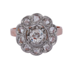 Marguerite Ring in Rose Gold, Platinum, and Diamonds