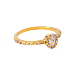 Pompadour Ring in Yellow gold with Diamonds