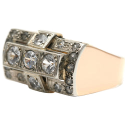 Tank Ring in Yellow Gold with Sapphires