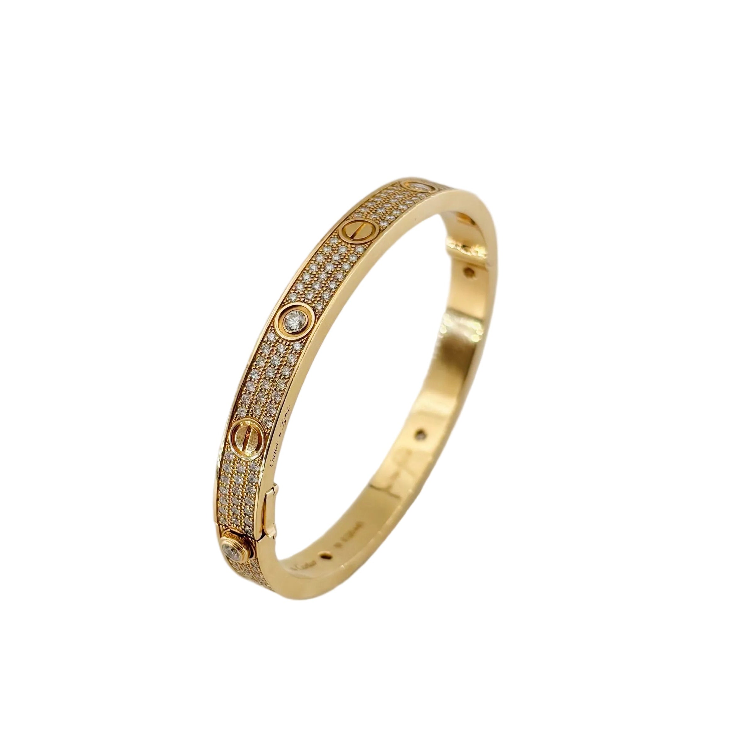 CARTIER "Love" Bracelet set with rose gold and diamonds