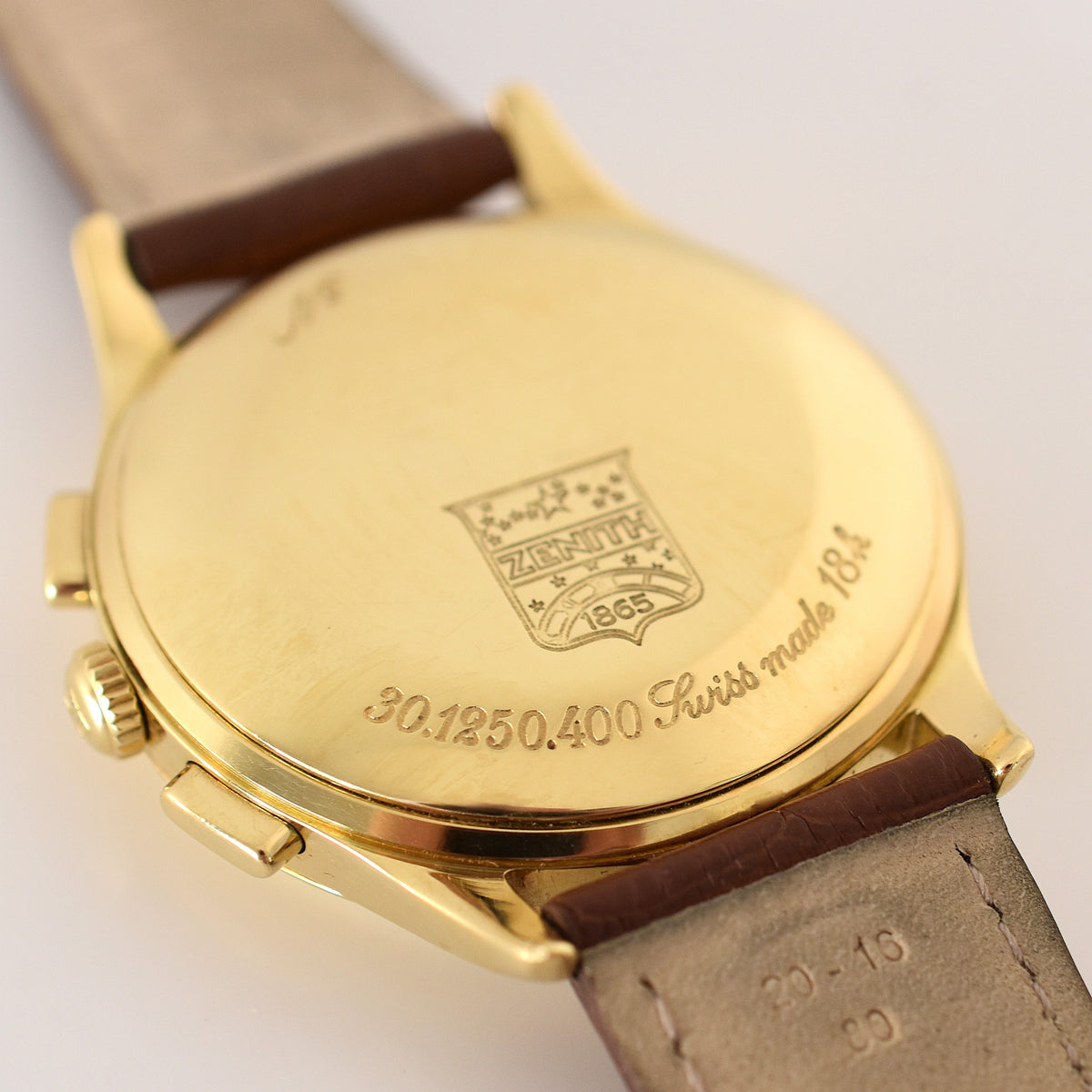 ZENITH "El Primero" Watch in Yellow gold and Leather