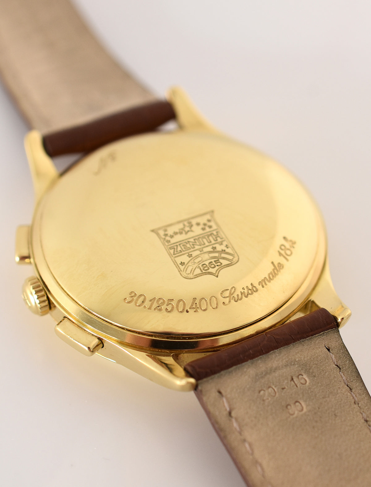 ZENITH "El Primero" Watch in Yellow gold and Leather