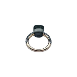 POMELLATO "Nudo" Ring in rose gold, titanium, obsidian, and black diamonds
