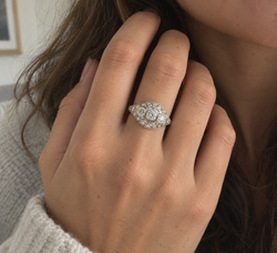 Platinum and Diamond Dome Ring