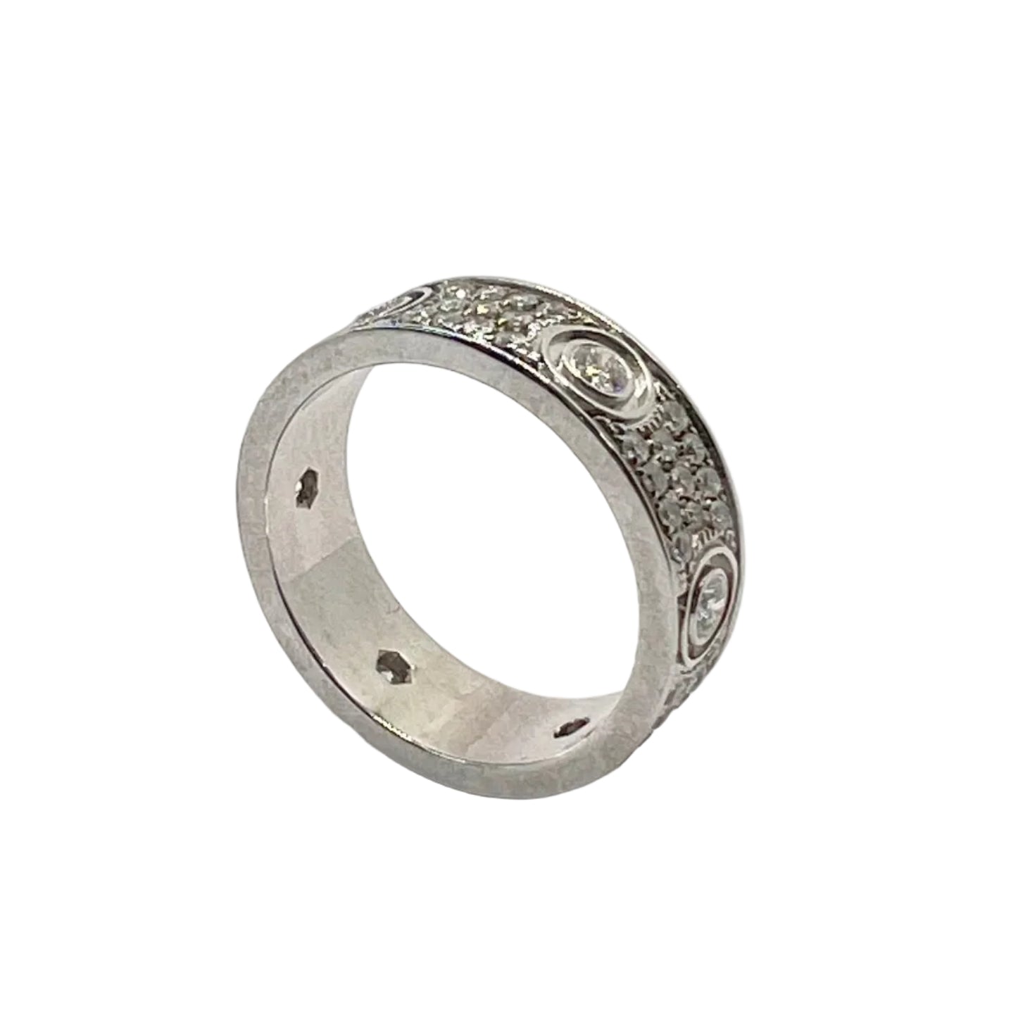 Bague Alliance CARTIER Love en or blanc et diamants