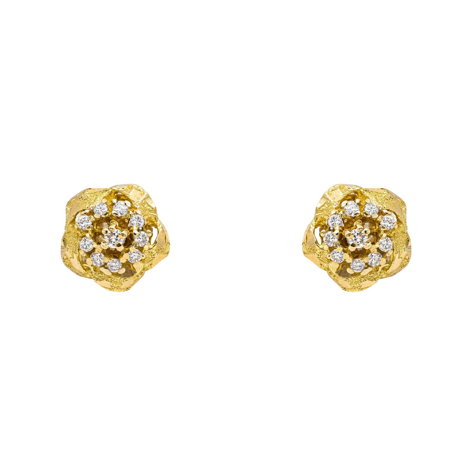 Yellow Gold Diamond Earrings