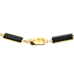 Collier Pendentif en or jaune, onyx et agates