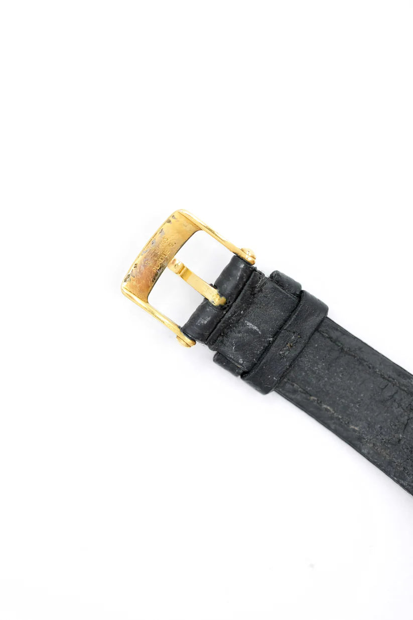 VAN CLEEF & ARPELS "PA 49" Watch in Yellow gold, steel and leather