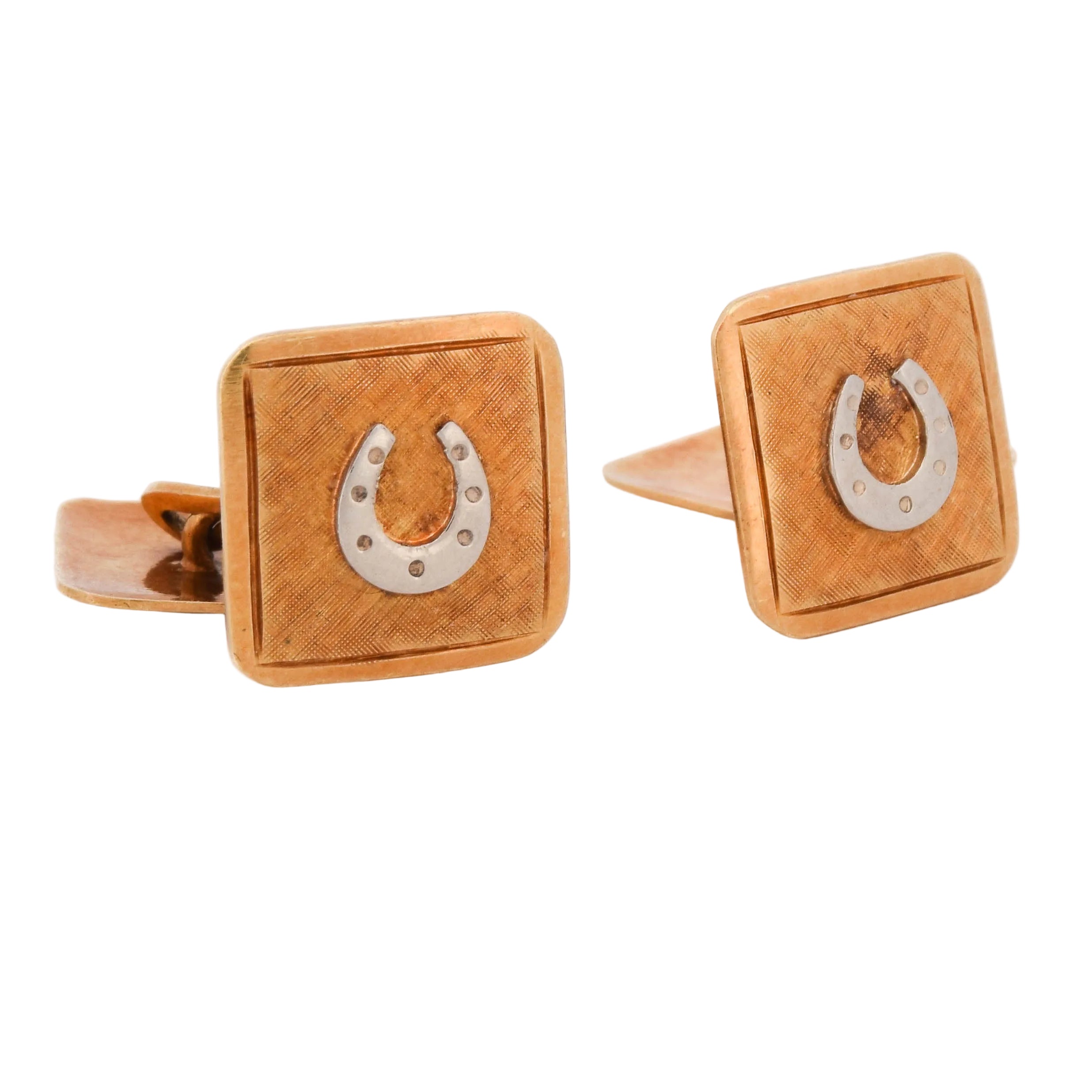 Cufflinks in white gold and yellow gold