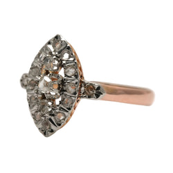 Marquise Ring in Yellow Gold and Diamonds